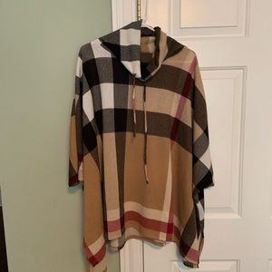 Plaid poncho